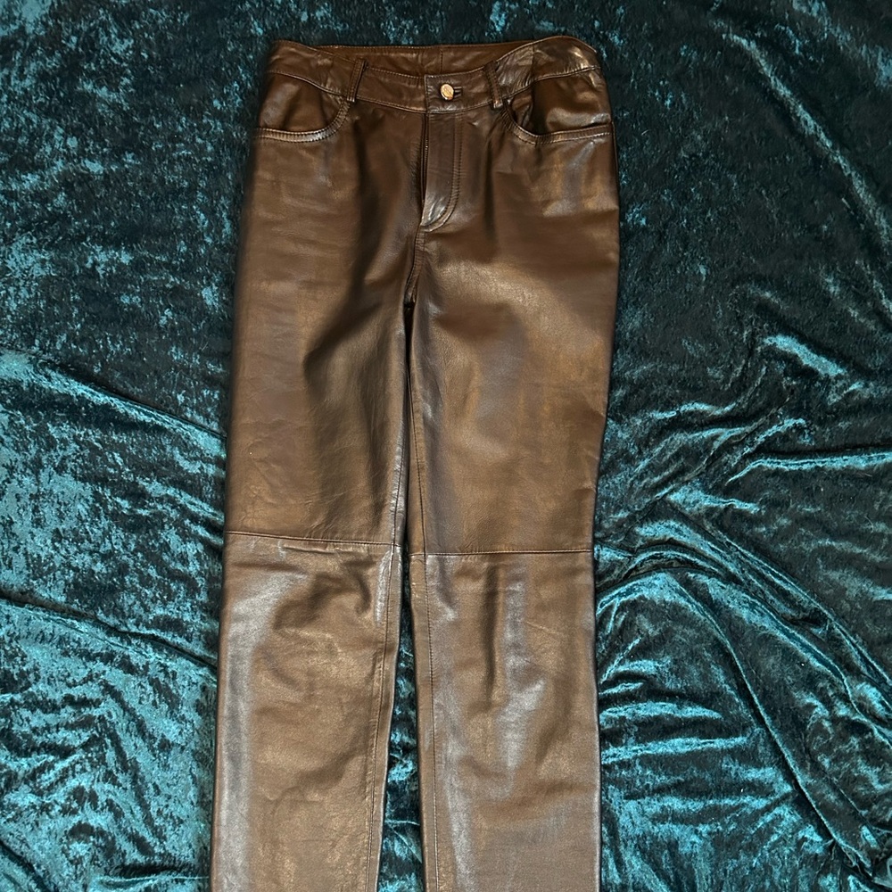 Classic Black Leather Pants Size 2